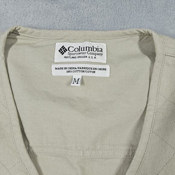 VTG Columbia Utility Vest Mens Size Med Sportswear Company Pockets Beige Fishing - Picture 4 of 13